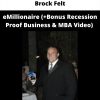 Emillionaire (+bonus Recession Proof Business & Mba Video) By Brock Felt