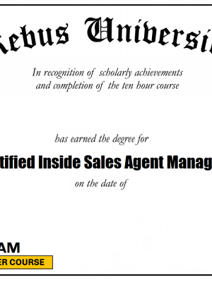 Certified Inside Sales Agent Manager