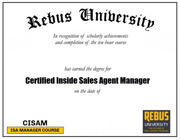 Certified Inside Sales Agent Manager