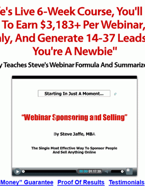 Steve Jaffe – Webinar Selling And Sponsoring Coaching Course